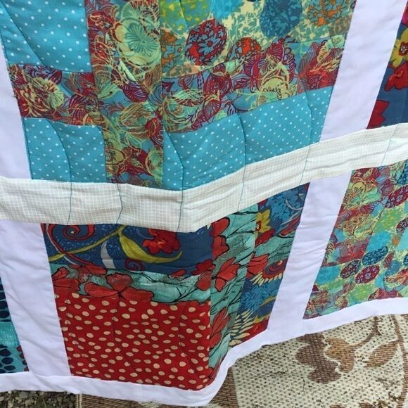 NWT Handcrafted Red & Blue Quilt - Picture 6 of 15
